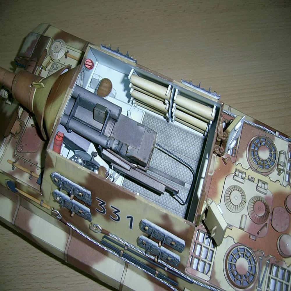 1:25 German Jagdtiger Heavy Tank Destroyer Paper Model – DIY Craft Kit - Image 4