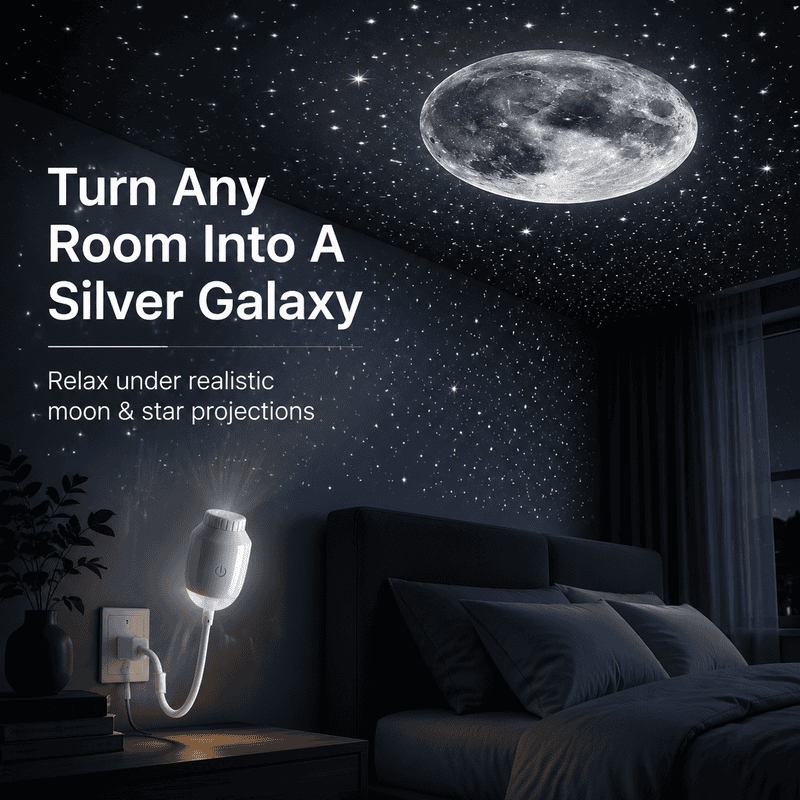 Silver Moon Galaxy Projection Lamp(12 projection effects) - Image 3