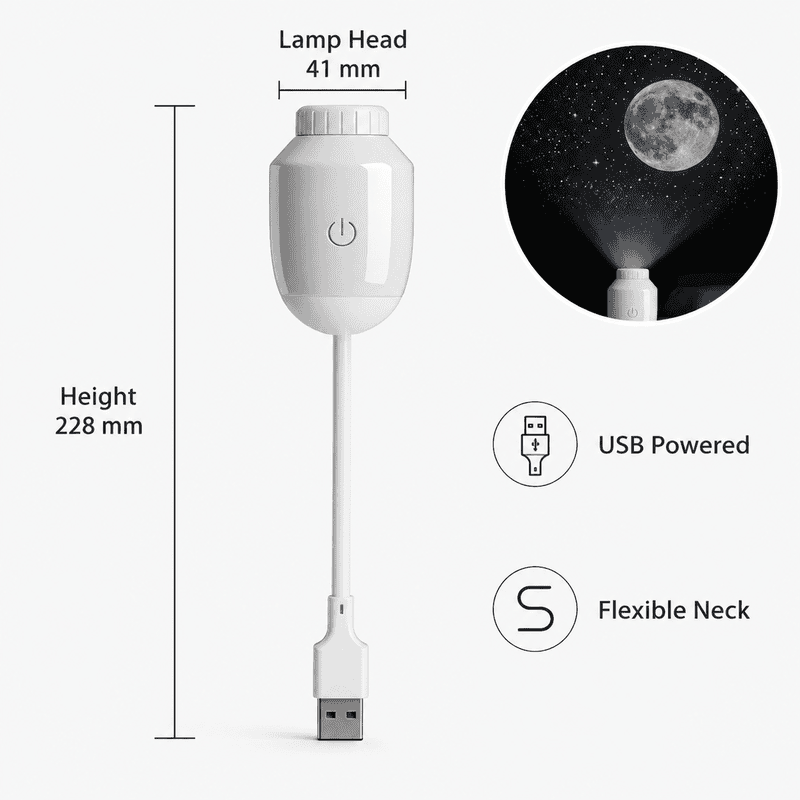 Silver Moon Galaxy Projection Lamp(12 projection effects) - Image 6